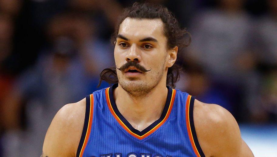 PHOENIX, AZ - FEBRUARY 08: Steven Adams #12 of the Oklahoma City Thunder during the NBA game against the Phoenix Suns at Talking Stick Resort Arena on February 8, 2016 in Phoenix, Arizona. The Thunder defeated the Suns 122-106. NOTE TO USER: User expressly acknowledges and agrees that, by downloading and or using this photograph, User is consenting to the terms and conditions of the Getty Images License Agreement. (Photo by Christian Petersen/Getty Images)
